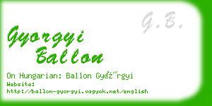 gyorgyi ballon business card
